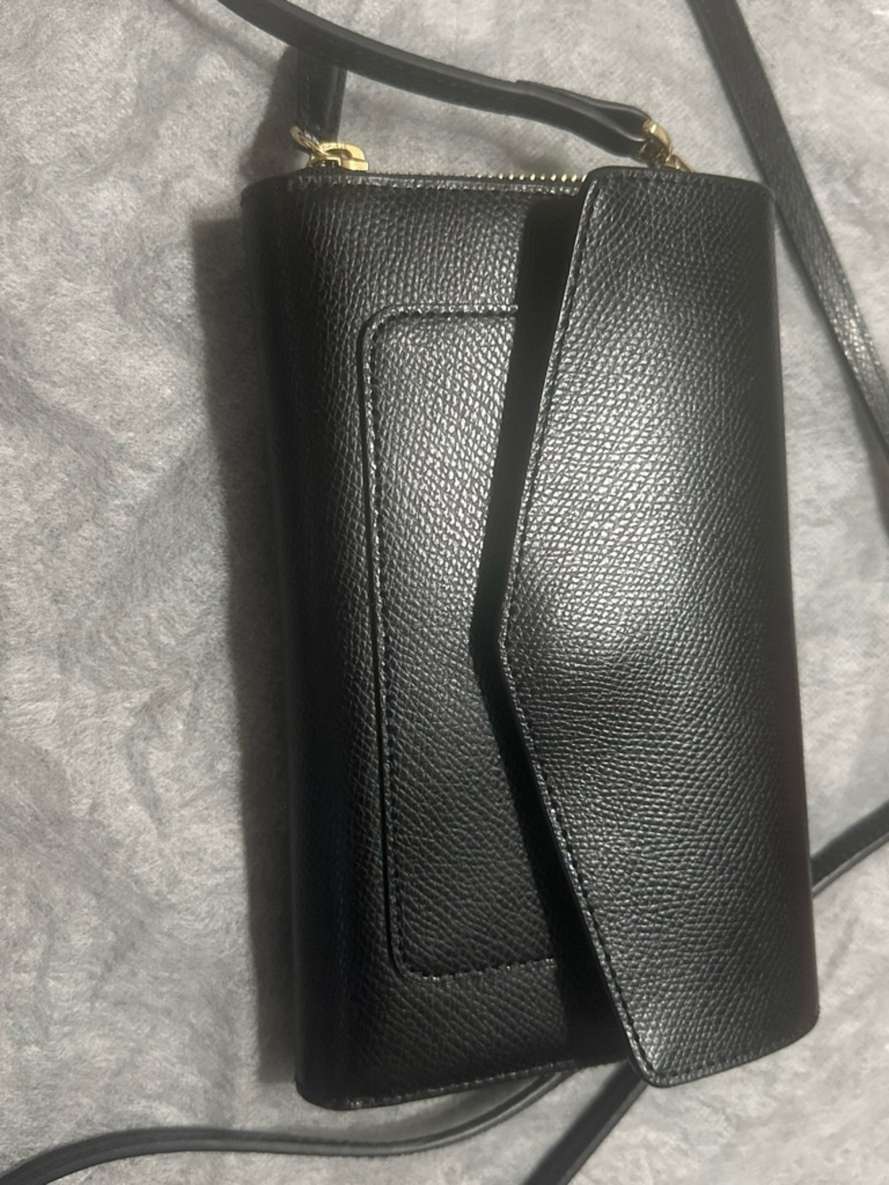 Vera Bradley Black Pebbled Crossbody Wallet